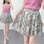 Floral A Line Mini Skirts Women Korean Style Fashion Summer New High-Waist All-mach Elegant Female Clothes Simple Short Skirts