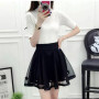 Elegant Cute Women's A Line Mesh Mini Skirts Elastic Tulle Pleated Skirt Sweet  Skirt Prom Cosplay Lolita Princess Petticoat