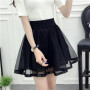 Elegant Cute Women's A Line Mesh Mini Skirts Elastic Tulle Pleated Skirt Sweet  Skirt Prom Cosplay Lolita Princess Petticoat