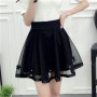 Elegant Cute Women's A Line Mesh Mini Skirts Elastic Tulle Pleated Skirt Sweet  Skirt Prom Cosplay Lolita Princess Petticoat