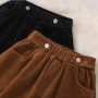 Autumn Winter Corduroy Skirt Women Elastic Waist A Line Loose Casual Mid Calf Skirt Female Classy Mujer Solid Color Clothing