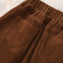 Autumn Winter Corduroy Skirt Women Elastic Waist A Line Loose Casual Mid Calf Skirt Female Classy Mujer Solid Color Clothing