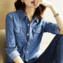 Blouse Women Shirt Denim Shirt Women's Spring  Autumn Casual Shirt Long Sleeve Summer Coat Blusas Ropa De Mujer