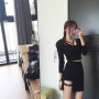 Korean Style Black Package Hip Skirts Irregular Hem Pencil Micro Mini Skirt Sexy Slim Women Party Skirts