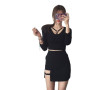 Korean Style Black Package Hip Skirts Irregular Hem Pencil Micro Mini Skirt Sexy Slim Women Party Skirts