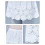 Women Shirt Extender for Sweatshirt Sweater Hollow Out Embroidery Floral Layered Top Lower Sweep Hem Half Slip Skirt F3MD