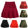 Korean Skirt Casual Mini Stretch Waist Flared Plain Pleated Skater Skirt Harajuku Skirt Vintage Black Skirt Women Skirt