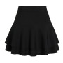 Korean Skirt Casual Mini Stretch Waist Flared Plain Pleated Skater Skirt Harajuku Skirt Vintage Black Skirt Women Skirt