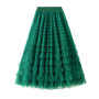 jupe femme ete  Spring Party Skirt Elastic High Waist Long Tulle Skirt Women Multilayer ruffles Pink Mesh Tutu Skirt Ladies