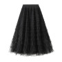 jupe femme ete  Spring Party Skirt Elastic High Waist Long Tulle Skirt Women Multilayer ruffles Pink Mesh Tutu Skirt Ladies