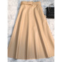 Seoulish Classic Black Faux PU Leather Long Skirts with Belted New High Waist Umbrella Skirts Ladies Female Autumn Winter