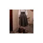 SD Women Goth Steampunk Skirt High Waist Stretch Midi A-Line Skirt With Pockets Renaissance Length Adjustable Punk Skirts A30