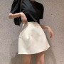 KUSAHIKI Korea Summer New High Waist Woman Shorts Fashion Solid Causal Pocket A-line Mini Skirt Sweet Faldas Mujer Moda