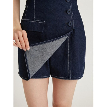 Neploe New Arrival Japanese Mujer Faldas Summer Slit Denim Skirt High Waist Button Slim Culottes Solid Fashion Mini Jupes
