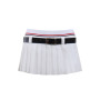 Low Waist Y2k Pleated Mini Skirt Sexy Woman Skirts Summer High Fashion Clothing Streetwear White Mujer Faldas Cortas With Belt