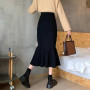 Lucyever Fashion High Waist Midi Skirts for Women 2022 Spring Slim Fit  Hip Mermaid Skirt Woman Korean Ruffles Brown Skirts 2XL