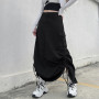 Y2K Streetwear Women Long Skirt with Adjustable Drawstring Solid Color Casual Style Loose Summer Clothing