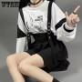 Vintage Women Gothic Punk Lolita Skirt Casual High Waist Black Harajuku Suspender Skirt Girls Y2K Mini Skirt Streetwear Clothes