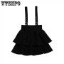 Vintage Women Gothic Punk Lolita Skirt Casual High Waist Black Harajuku Suspender Skirt Girls Y2K Mini Skirt Streetwear Clothes