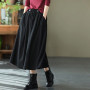 Skirts Long for Women Fashion Korean Streetwear Harajuku Midi  Japanese Style Brown Retro Corduroy Skirt Elegant Woman