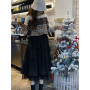 Long Tulle Midi Skirts Womens  Autumn Elastic High Waist Mesh Tutu Pleated Skirts Female Black White Long Skirt Streetwear