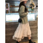 Long Tulle Midi Skirts Womens  Autumn Elastic High Waist Mesh Tutu Pleated Skirts Female Black White Long Skirt Streetwear