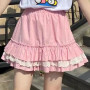 Woman Y2k Aesthetic Kawaii Skirts Pink Lace Mini Casual Pleated Skirt Indie Alt Vintage Harajuku Korean School Casual Skater