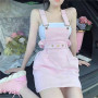 Pink Japanese Overalls Short Pants Women Kawaii Punk Harajuku Casual Vintage Pant Korean Fashion Cute Alternative Clothes