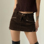 Chic Style Zipper Straight Preppy Vintage Mini Skirt Women