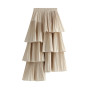 LANMREM Asymmetric Pleated Cake Skirt Women's Versatile Medium And Long Ruffle Irregular Skirts Female Fashion 2023 New 2R1140