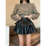 PU Leather High Waist Mini Skirt Women