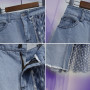 Fashion Denim Skirts Female Elastic High Waist Irregular Mesh Splicing A-line Skirt Ladies All-match Jeans Skirt Womens Trend