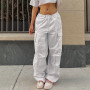 Cargo Pants Clothing Oversized Drawstring Low Rise Parachute Loose Sweatpants Women Jogging Streetwear Outfit