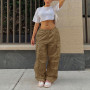 Cargo Pants Clothing Oversized Drawstring Low Rise Parachute Loose Sweatpants Women Jogging Streetwear Outfit