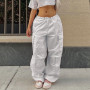 Cargo Pants Clothing Oversized Drawstring Low Rise Parachute Loose Sweatpants Women Jogging Streetwear Outfit