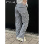 Vintage Cargo Pants  Baggy Jeans Women Fashion 90s Streetwear Pockets Wide Leg High Waist Straight Y2k Denim Trousers Overalls