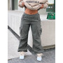 Vintage Cargo Pants Baggy Jeans Women Overalls Fashion 90s Streetwear Big Pockets Wide Leg High Waist Loose Y2k Grunge Trousers
