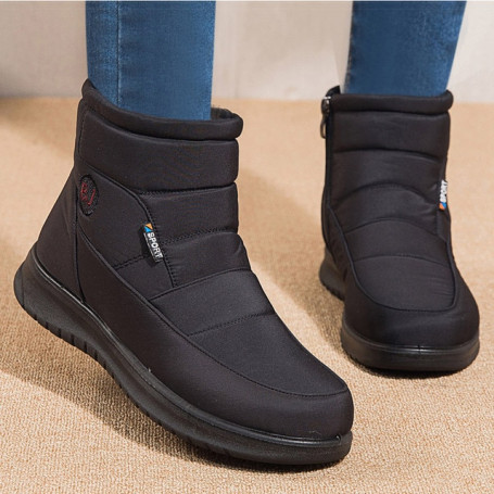 Women Boots Women Ankle Boots For Winter Shoes Women Warm Fur Snow Boots Waterproof Flat Botas Femininas Zipper Botines