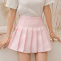 Pleated Skirt Student Spring Summer Preppy White Black Short Skirt Cute Korean Ladies High-waisted A Line Skirts Asian Size