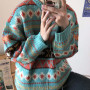 Men Women Vintage Sweater Harajuku Knitwear All-match Thicker Fall Popular Pullovers