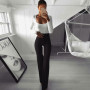 Women Solid Elegant Palazzo Flared Wide Killer Legs Pants High Waist OL Ladies Career Long Trousers