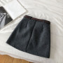 Women Mini A-Line Skirts Vintage Sashes High Waist Above Knee Skirt