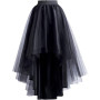 Women’s Tulle Tutu Maxi Punk Skirt Elastic Waist High Low Mesh Net Costume Party Prom Cocktail Long Dress