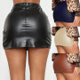 PU-Leather Sexy Mini Skirt Women