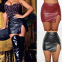 PU-Leather Sexy Mini Skirt Women