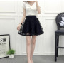 Women Skirt Sexy Lace Mesh Hollow Out Slim Bodycon Tight A-line Elegant Transparent Skirt