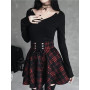 Checkered Women's Gothic Pleated Plaid High Waist Mini Skirt Women