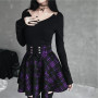 Checkered Women's Gothic Pleated Plaid High Waist Mini Skirt Women