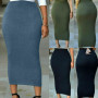 Womens Skirt  Fashion New Plain Jersey Bodycon Tube Straight High Waisted Skirt Ladies Casual Stretch Midi Skirt hot