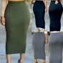 Womens Skirt  Fashion New Plain Jersey Bodycon Tube Straight High Waisted Skirt Ladies Casual Stretch Midi Skirt hot